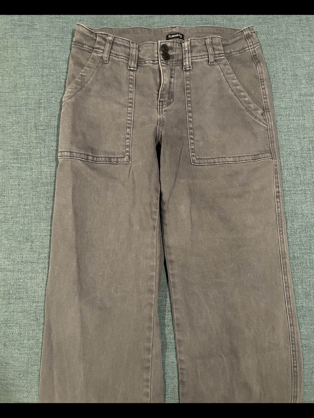 Flamingo Green Wide Leg Utility Pants